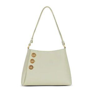 Balmain Embleme Small Leather Shoulder Bag – Olive